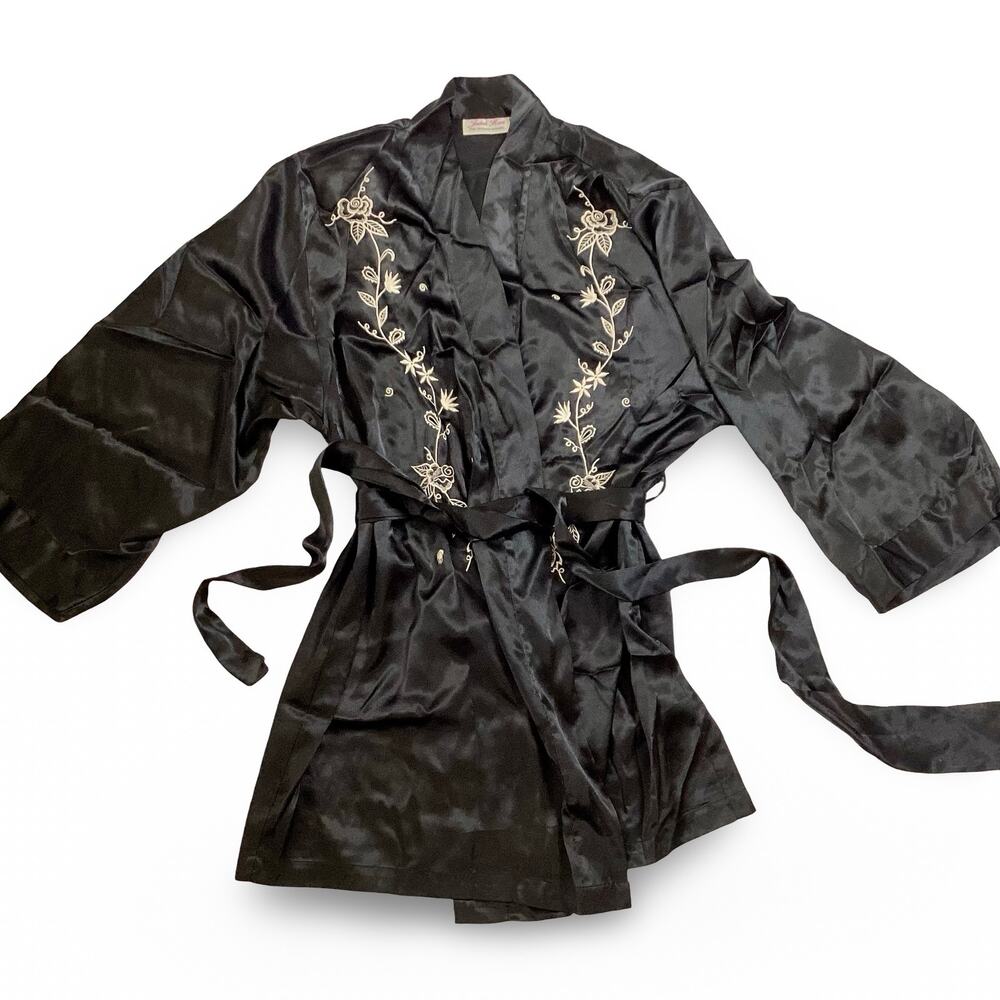 Judith Hart Short Satin Robe - Picture 2 of 6